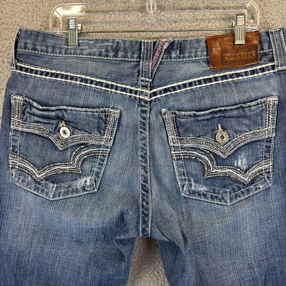 Big Star Pioneer Boot Cut Jean Mens 36R Med Wash Distressed Cowboy Rodeo Ranch - Picture 6 of 13